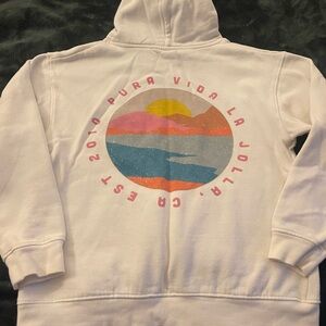 Pura Vida White Hoodie with Colorful Graphic